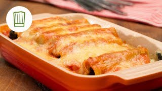 Canneloni mit Spinat und Frischkäse  Chefkochde [upl. by Neerual653]