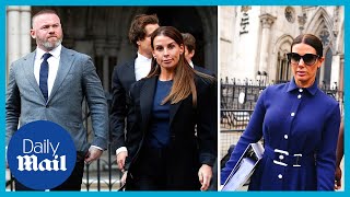 Wagatha Christie trial Coleen Rooney and Rebekah Vardy leave court [upl. by Eerbua]