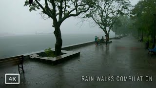 Walking in Heavy Rain  3 Hours Our Rain Walks Compilation  ASMR Rain Sounds for Sleep amp meditation [upl. by Anot]