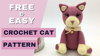 Free crochet cat pattern  Crochet cat tutorial  Learn how to crochet cat amigurumi tutorial [upl. by Elayne119]