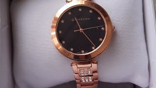 Unboxing Giordano A203744 Elegenza Analogue watch giordano watch black rosegold analogue [upl. by Blase]