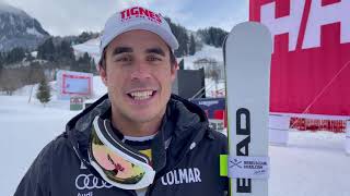 Interview FFS TV Johan Clarey 2e descente Kitzbuhel [upl. by Nnylatsyrk718]