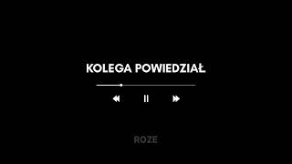 ROZE  KOLEGA POWIEDZIAŁ [upl. by Ahsenauj]