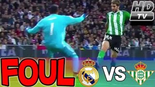 Real Madrid  Betis Kevlor Navas Foul Red Card HD [upl. by Aynor]