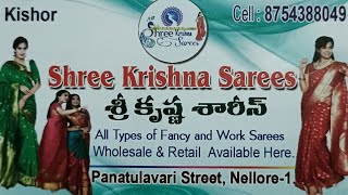 Satin sarees with stone design  Shree krishna sarees collections in nellore sareevlog [upl. by Anisor]