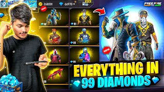 Free Fire I Got All Bundles In 99 Diamonds😍❤️ 99 OFF New Bundles And Emotes Garena Free Fire [upl. by Enelegna851]