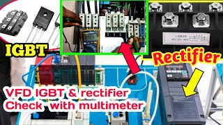 Motor control VFD Running condition Alarm IGBTampRectifier check with multimeter [upl. by Peisch]