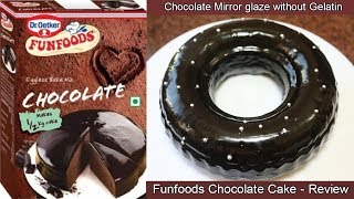 Funfoods Chocolate Cake Review amp Mirror Glaze Recipe without Gelatin [upl. by Etireugram]