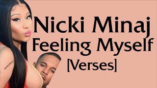 Nicki Minaj  Feeling Myself Verses  Lyrics bitches got no punchlines or flow [upl. by Aztin624]