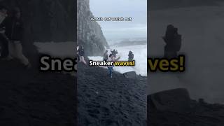 Icelands DEADLY Sneaker Waves 🚨⚠️🌊 iceland [upl. by Orsini409]