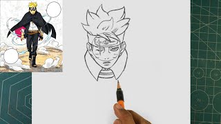 How to draw BORUTO With NEW RASENGAN  UZUHIKO Full Body  Boruto  Two Blue Vortex [upl. by Ollecram]