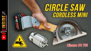 cara membuat mini circle saw cordless dari DINAMO DC 795 [upl. by Eelyac]