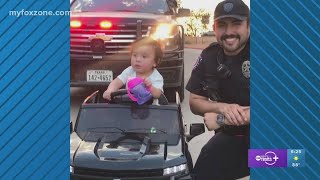 Abilene Police Department officer poses alongside toddler [upl. by Theresita]