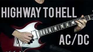 Highway To Hell Guitar Solo  ACDC  Guitar Tab  Backing Track [upl. by Enom]