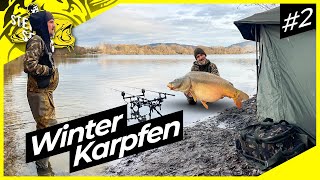 Winter Karpfen  DICKE FISCHE mit SCHNEEMANN  Karpfenangeln am Baggersee Folge 2 [upl. by Cas692]