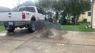 67 POWERSTROKE EXHAUST SOUNDS 4” vs 5” [upl. by Yliram]