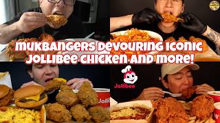 mukbangers devouring iconic JOLLIBEE chicken and more [upl. by Nahum]