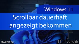 Windows 11  Scrollbar dauerhaft einblenden  anzeigen lassen [upl. by Udele463]