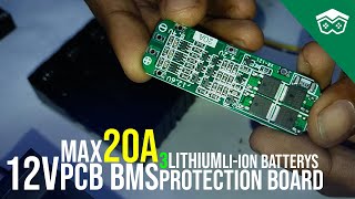 20A Li ion Lithium Battery 18650 Charger 12V PCB BMS Protection Board [upl. by Tteraj]