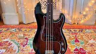 JS Bach quotSicilianoquot on Fender FRETLESS Precision electric bass [upl. by Auqinot]