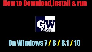 How to downloadinstall amp run GWBASIC on Windows 788110 [upl. by Stephenson957]