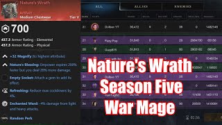 Nature’s Wrath Chest Piece Mage Build for War in New World aeternum Artifact Gameplay [upl. by Elwina]