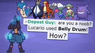 THIS IS WHY YOU USE BELLY DRUM LUCARIO EPIC POKEMON SHOWDOWN SWEEP [upl. by Yramesor]