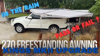 KINGS 270 TOURER MKII FREESTANDING AWNING IN THE RAIN  PASS OR FAIL [upl. by Azile159]