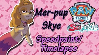 Paw Patrol  Merpup Skye Speedpaint Timelapse [upl. by Anomas248]