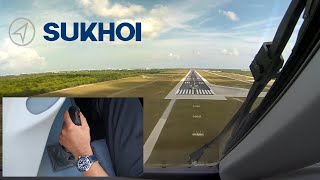 Sukhoi SuperJet 100 Sidestick Operation Dual camera view [upl. by Seiter]