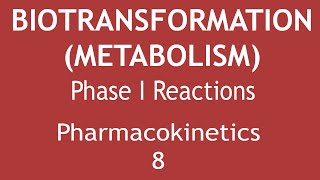 Biotransformation Metabolism Phase I Reactions Pharmacokinetics Part 8  Dr Shikha Parmar [upl. by Ynettirb]