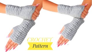 SO EASY Cute Crochet Fingerless GlovesHow to make crochet fingerless gloves [upl. by Darrej]