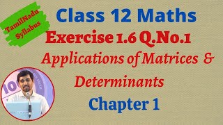 Class 12 Maths  Exercise 16 QNo1  Applications of Matrices and Determinants [upl. by Zusman773]