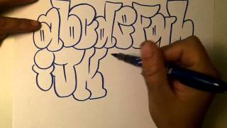 how2art how to draw graffiti alphabet throwies [upl. by Wilfrid]