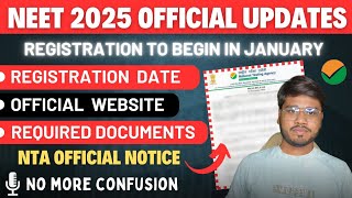 NEET 2025 Application Form Started  List of New Documents Required for NEET 2025 NEET 2025 Updates [upl. by Dygall]