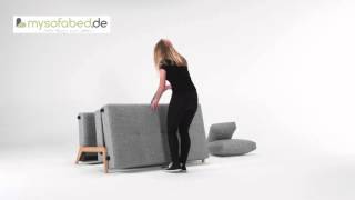 CUBED 140 von INNOVATION Schlafsofa mit Holzfüßen  mysofabedde [upl. by Avrit]