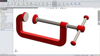 Solidworks tutorial  Sketch CClamp in Solidworks [upl. by Henley]