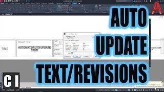 Easy AutoCAD Trick to Automate Layout Text Auto Update Revisions Titles amp more on all Sheets [upl. by Claus]