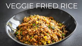 Vegetable Fried Rice Recipe  EASY Vegetarian Chinese dinner idea [upl. by Yoko]