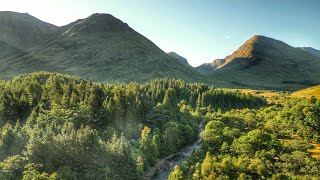 A night at the Red Squirrel Campsite in Glencoe Drone Footage [upl. by Avla]