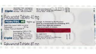 FEBUTEC 40 Tablets Febuxostat Tablets 40 mg [upl. by Sreip819]