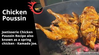 Joetisserie Chicken Poussin Recipe also known as a spring chicken  Kamado joe [upl. by Lerim]