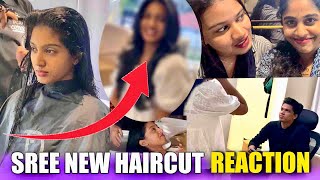 SREE NEW HAIR CUT AND MAKEOVER REACTION 😍 FOR MARRIAGE OF ANJI ❤️  എല്ലാരും ഞെട്ടി 😂 [upl. by Whelan]