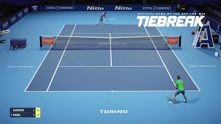 TIEBREAK  Novak Djokovic Rafael Nadal I Nitto ATP Finals I Expert Difficulty PS5 [upl. by Vadim]