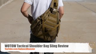 WOTOW Tactical Shoulder Bag Sling Review [upl. by Nimrac588]