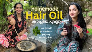 Herbal Hair Oil  Hair Growth  Black hair  Premature greying  Malavika Krishnadas [upl. by Assiluy54]