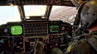 B52 Bomber Landing • InFlight Cockpit Video [upl. by Prudy]