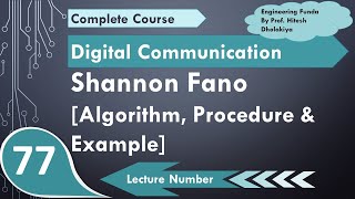 1 Shannon Fano Encoding Algorithm Procedure amp Example Explained in Digital Communication [upl. by Uile]