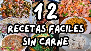 ✅12 RECETAS FÁCILES SIN CARNE mihogardulcehogar recetassincarne comidasrapidasyfacilesdehacer [upl. by Brentt]