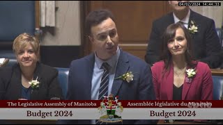 Manitoba NDP government unveils its first budget under Premier Wab Kinew – April 2 2024 [upl. by Anerat344]